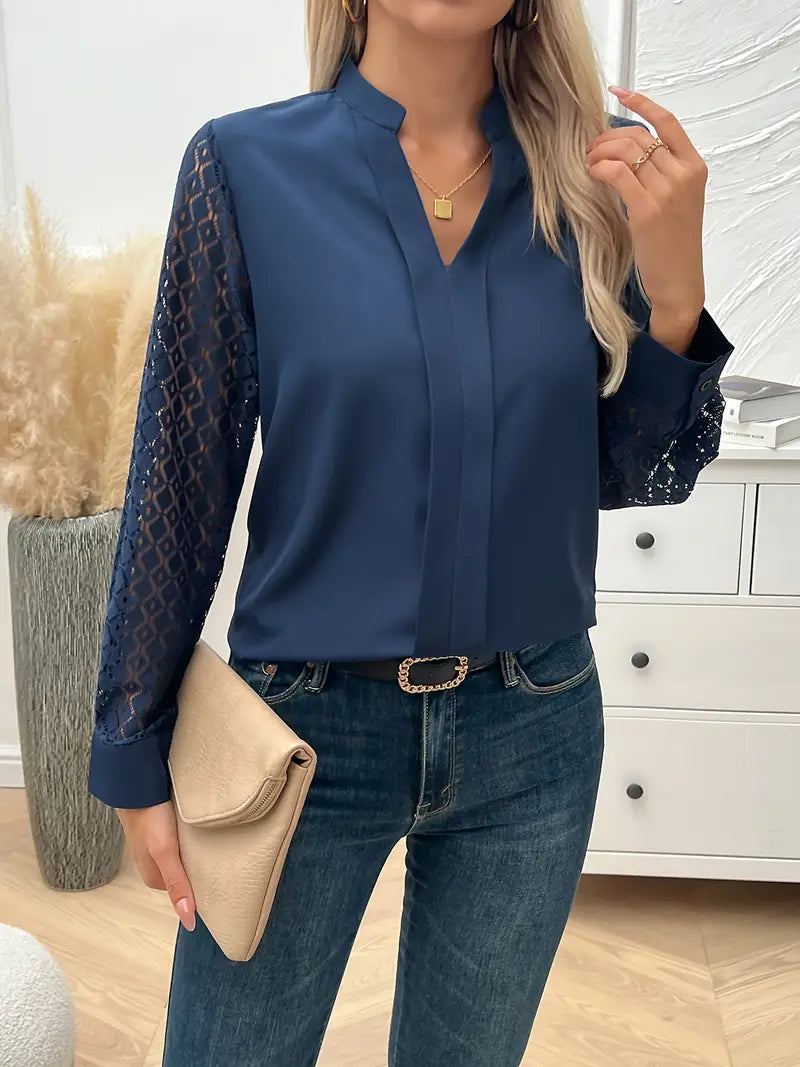 Blusa Encaje Arruga-Resistente