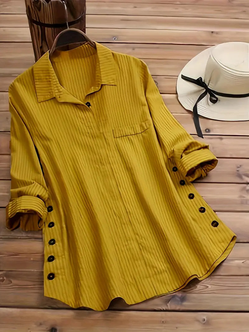 Blusa Caída-Favorecedora Botón Lateral