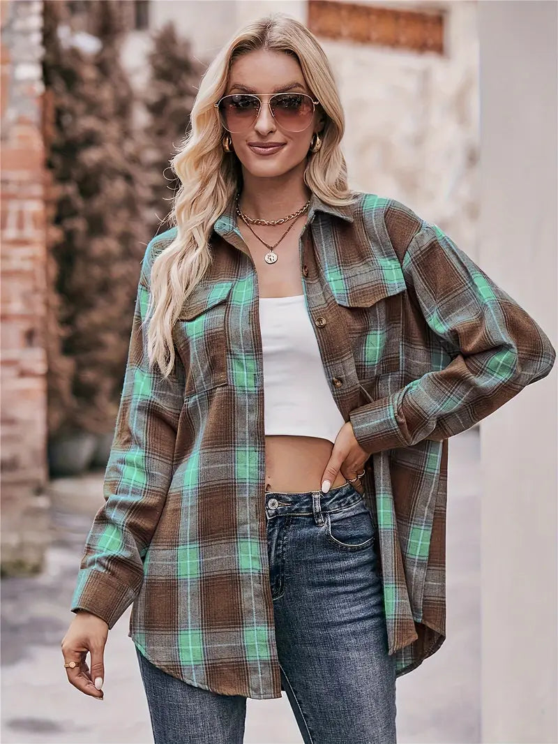 Blusa Favorecedora De Cuadros