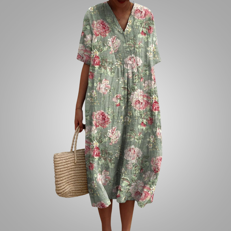 Vestido Floral Vintage Elegante