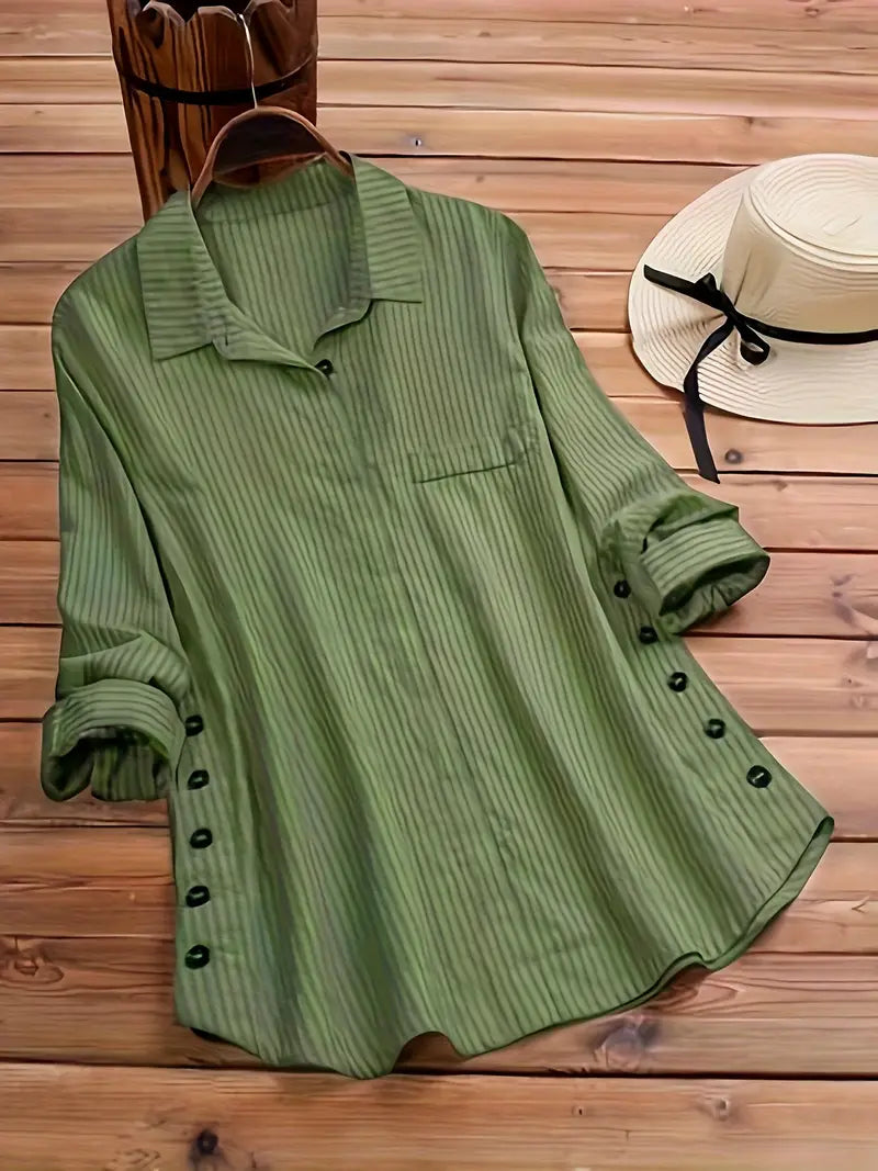 Blusa Caída-Favorecedora Botón Lateral