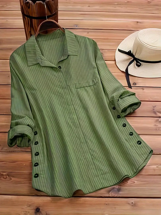 Blusa Caída-Favorecedora Botón Lateral