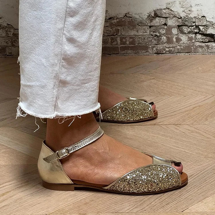 Sandalia-Elegante Glitter Mujer