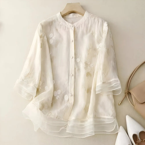 Elegance Embroidered Cotton Top