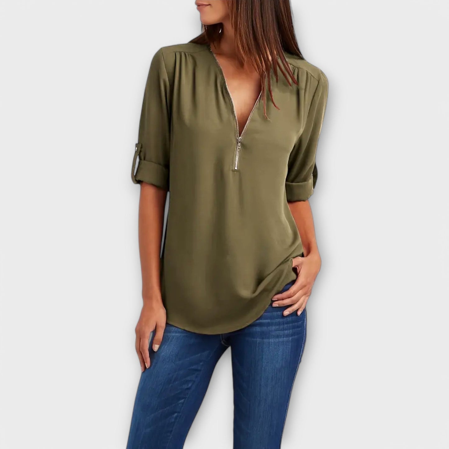 Blusa Elegante V-Cuello Relajada