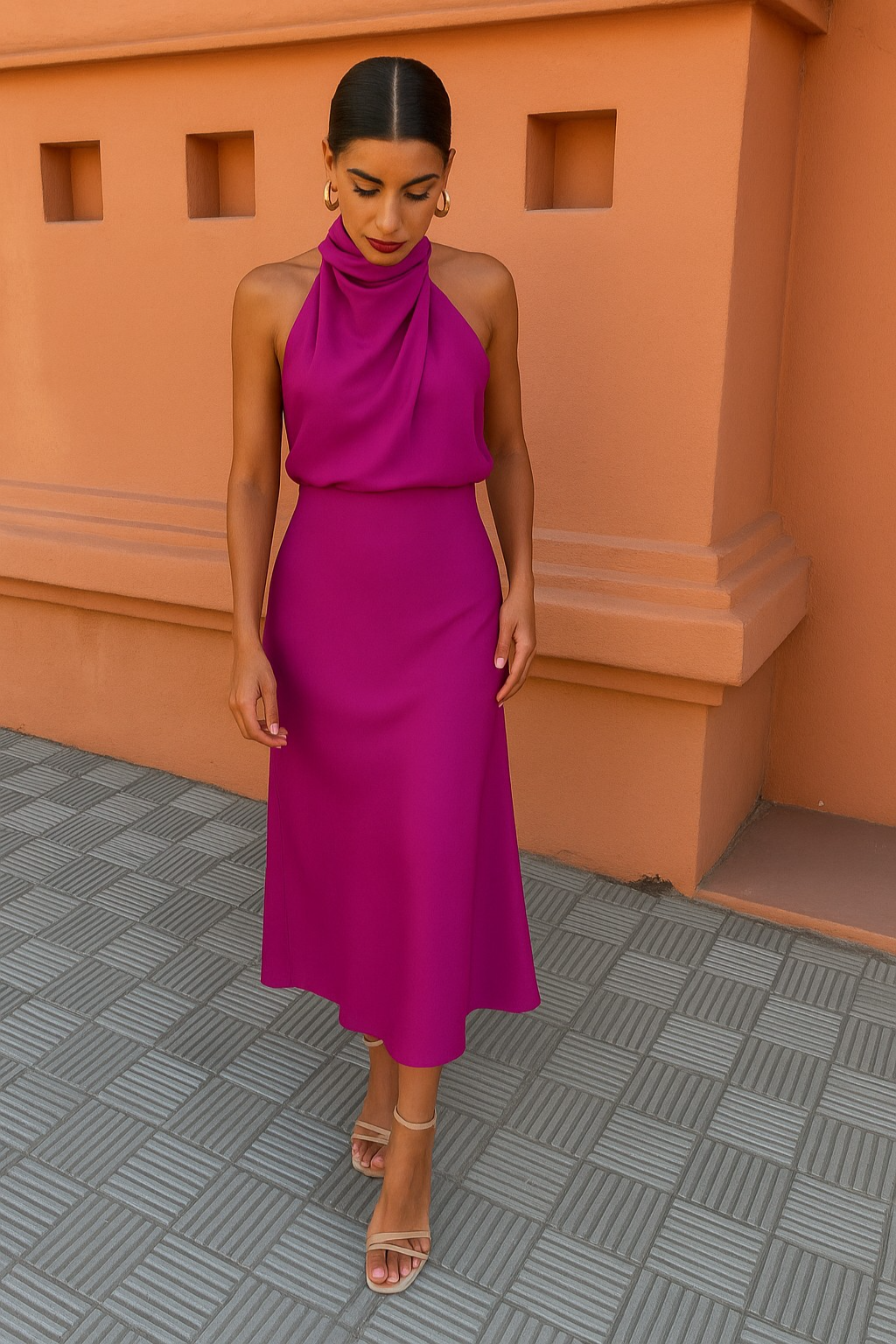 Vestido-Seda Elegante