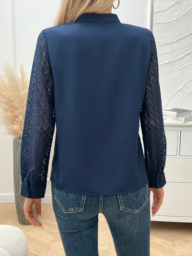 Blusa Encaje Arruga-Resistente