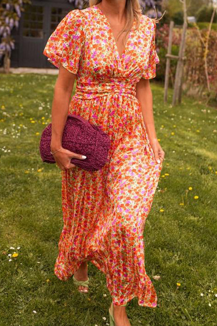 Elegancia Floral Maxi-Kleid