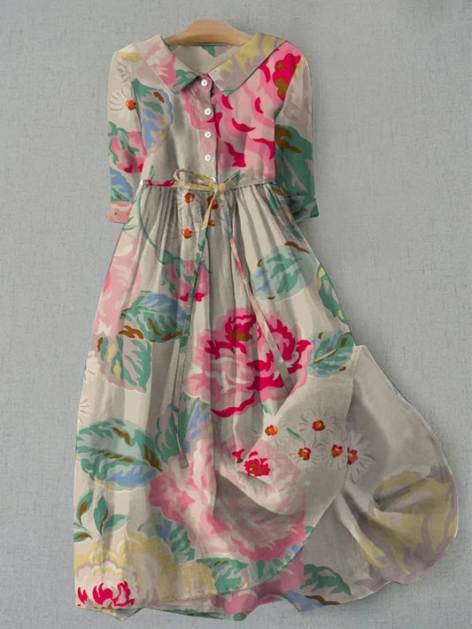 Vestido Floral Fresco-Transpirable
