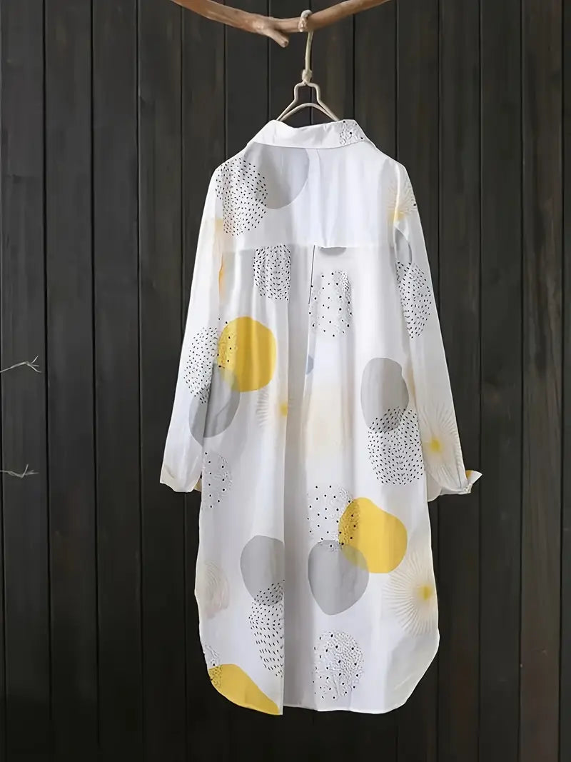 Blusa Geométrica Caída-Fluida