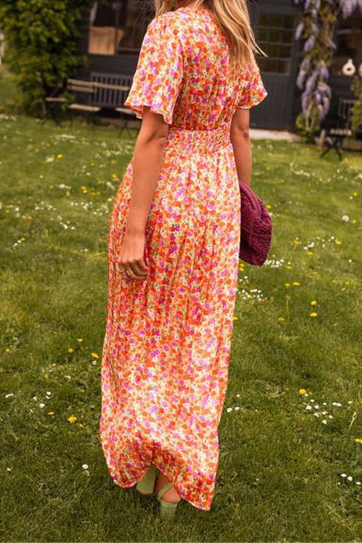 Elegancia Floral Maxi-Kleid