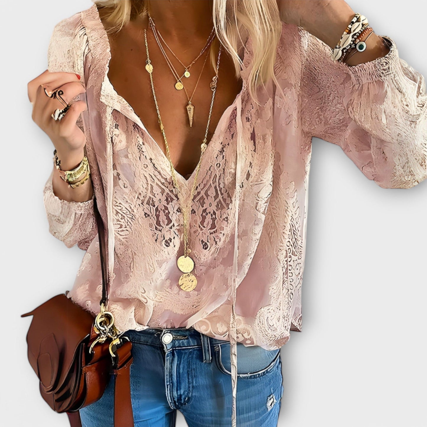 Blusa-Renda Elegante