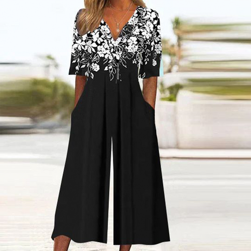 Mono Floral Negro Súper-Cómodo