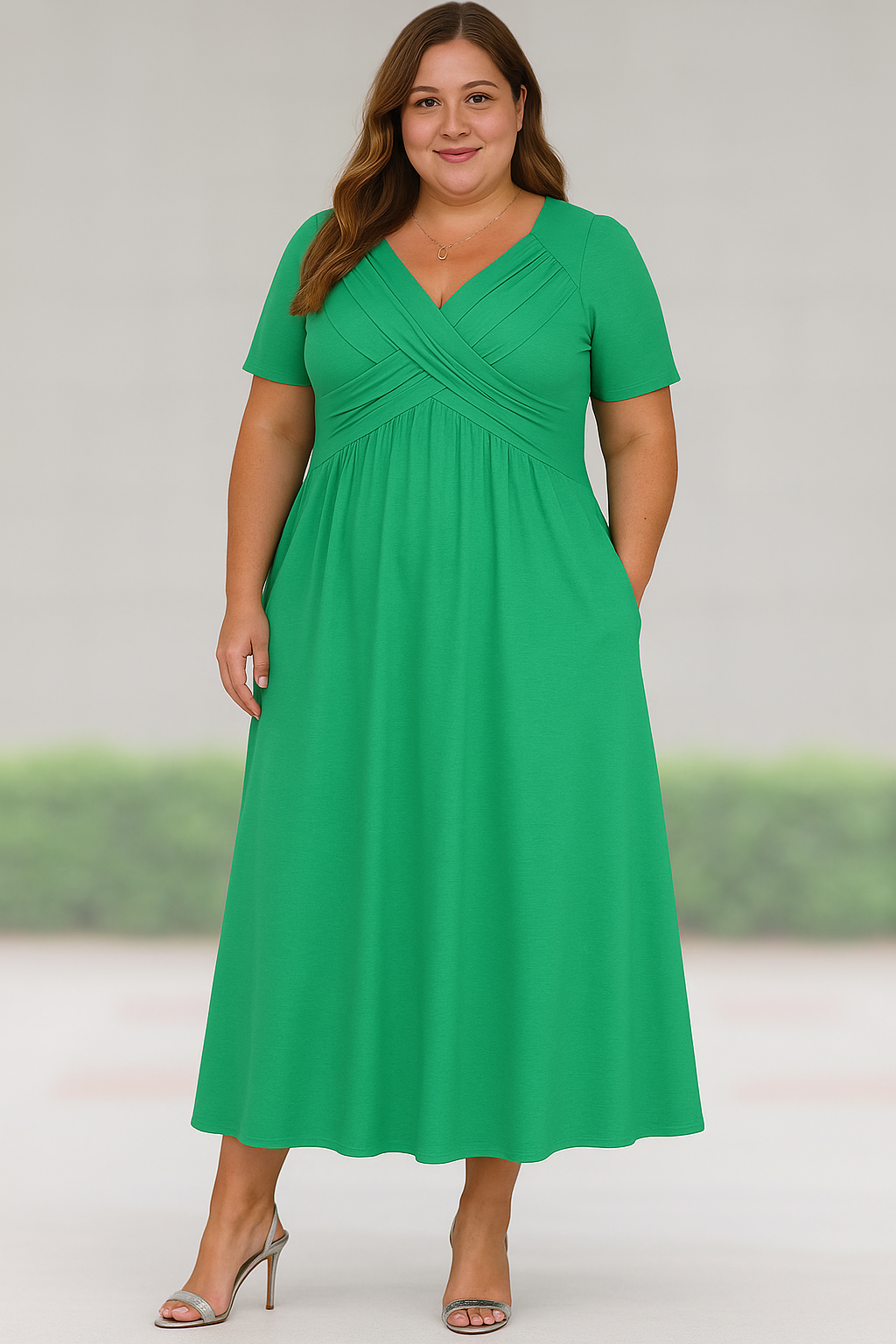 Vestido Midi Plisado Elegante