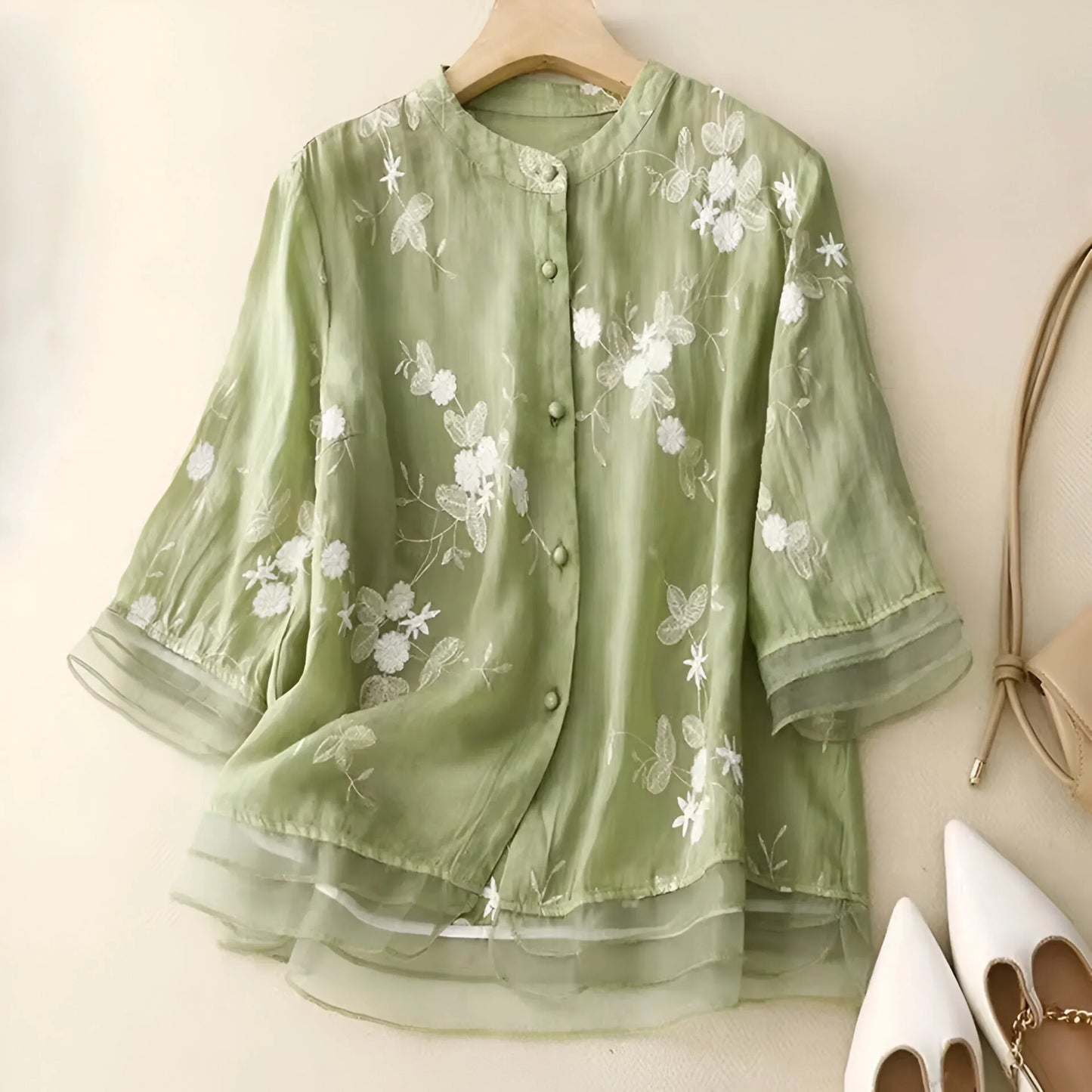 Elegance Embroidered Cotton Top