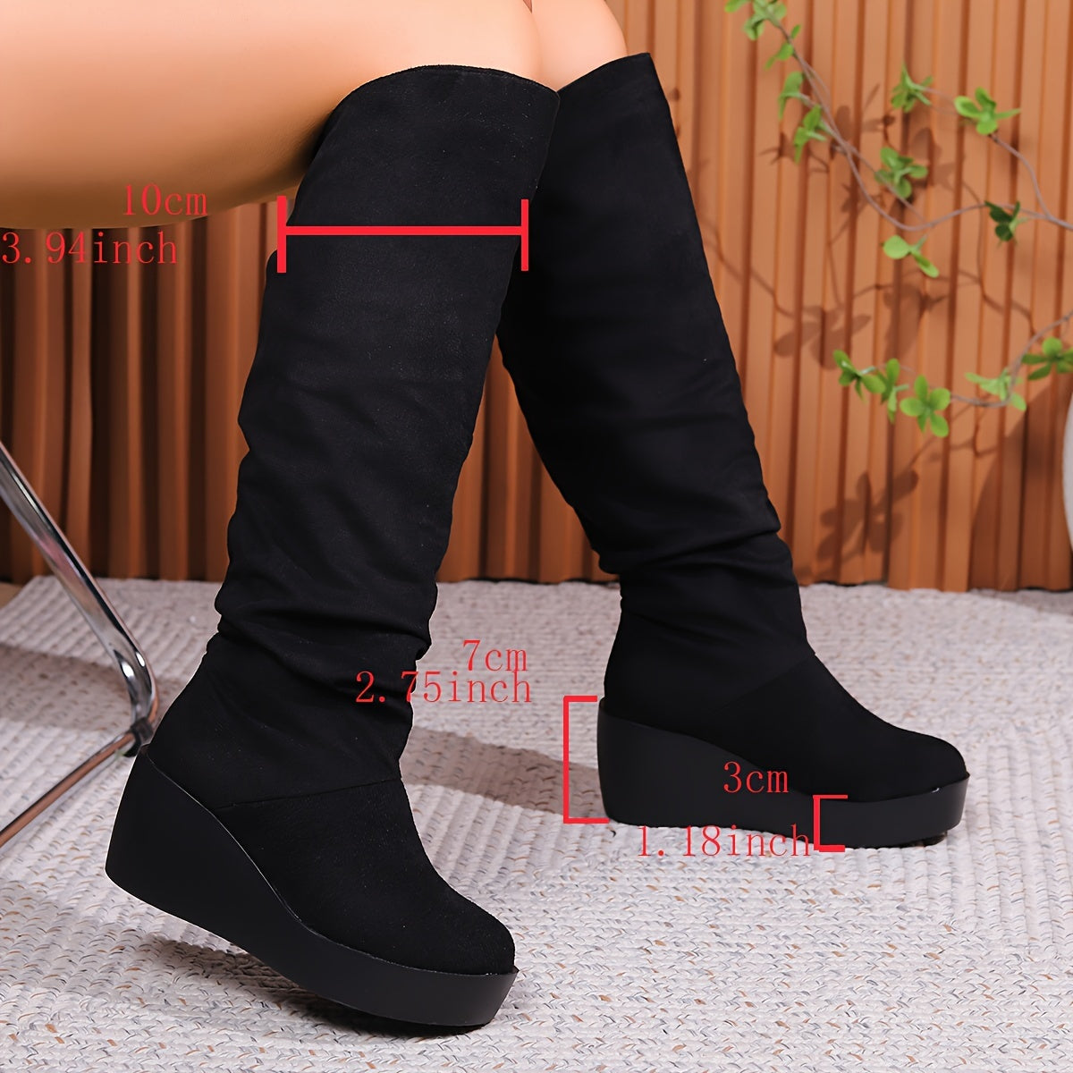 Botas Altas Cuña Confort