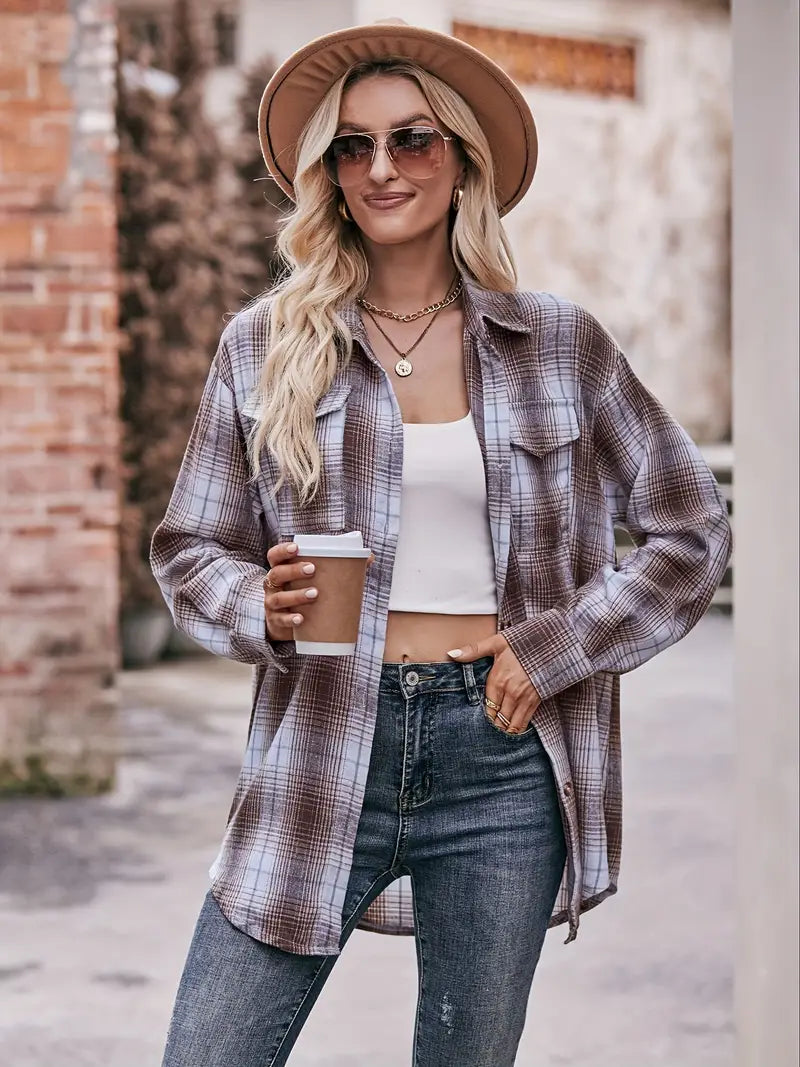 Blusa Favorecedora De Cuadros
