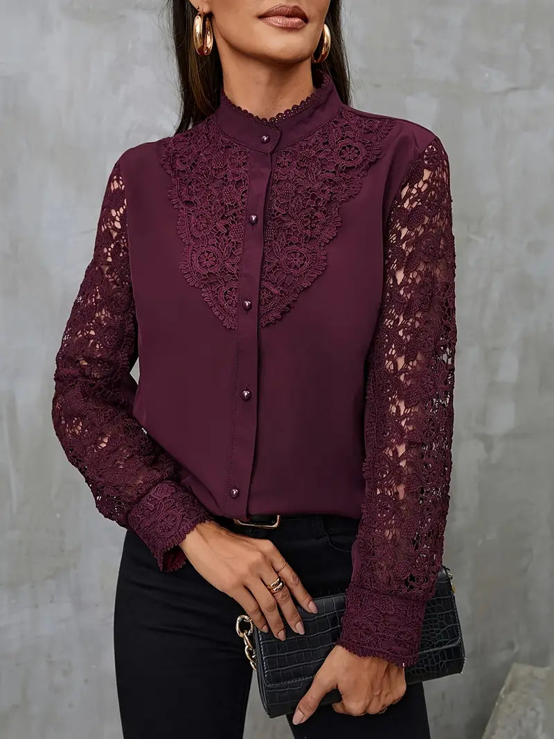 Blusa Encaje Caída-Suave