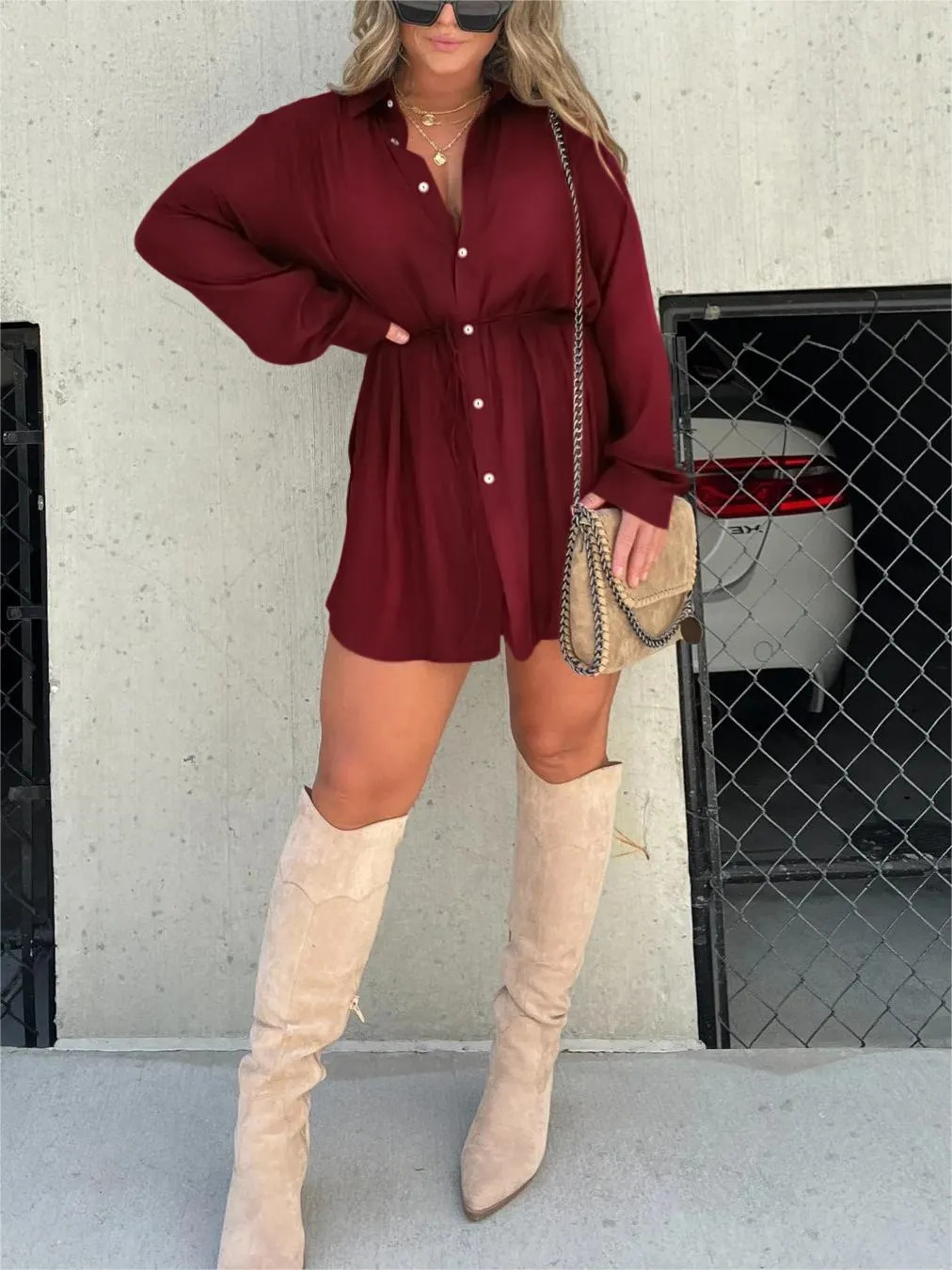 Vestido-Romper Figure-Enhancing