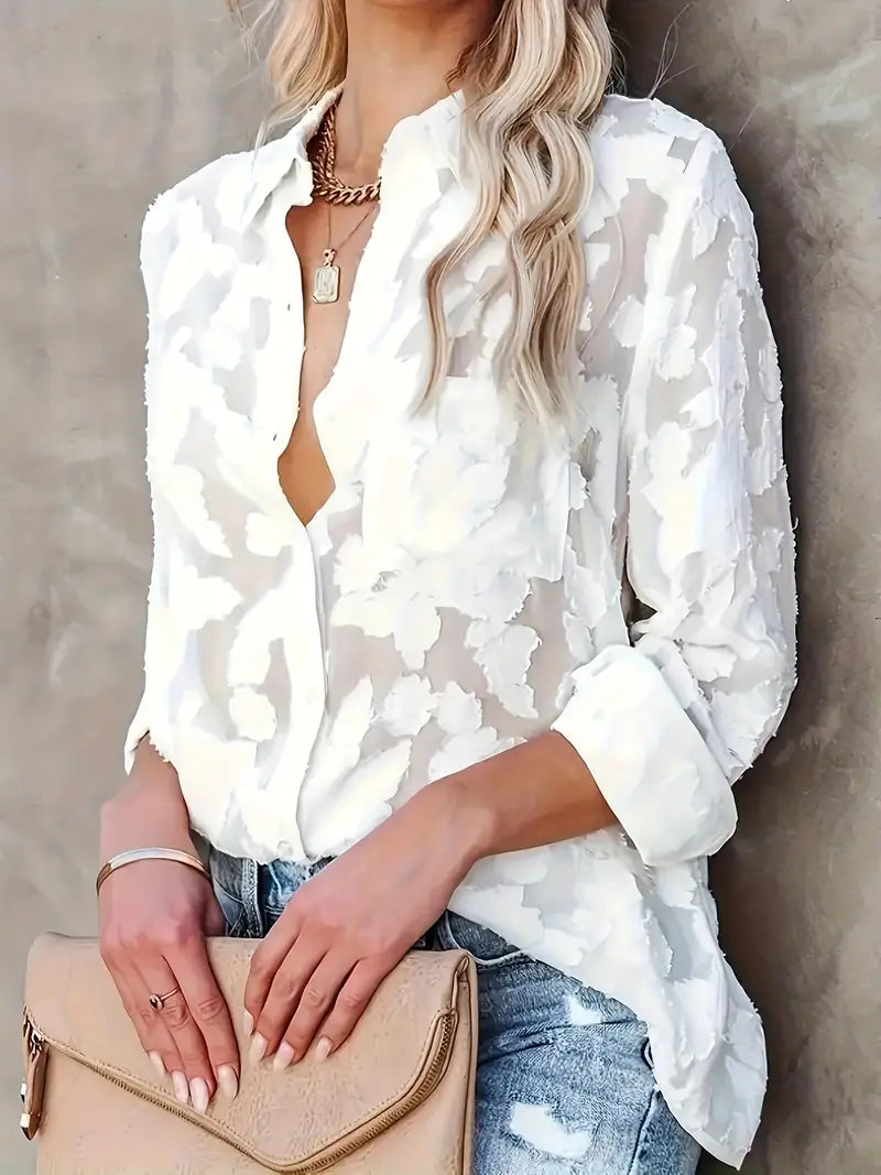 Blusa Floral Lila Calidez-Ligera