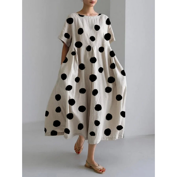Vestido Cómodo de Lunares