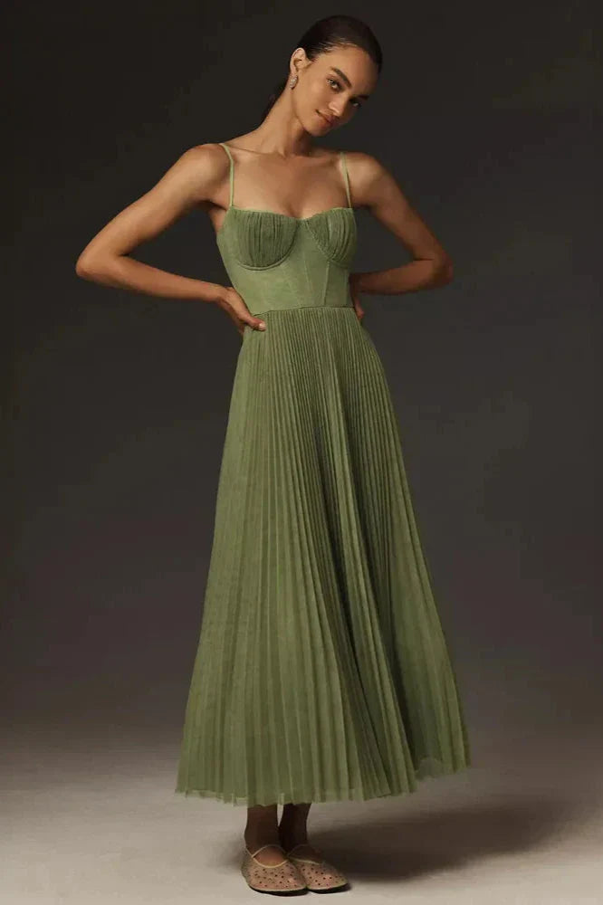 Vestido Midiplisado Elegante