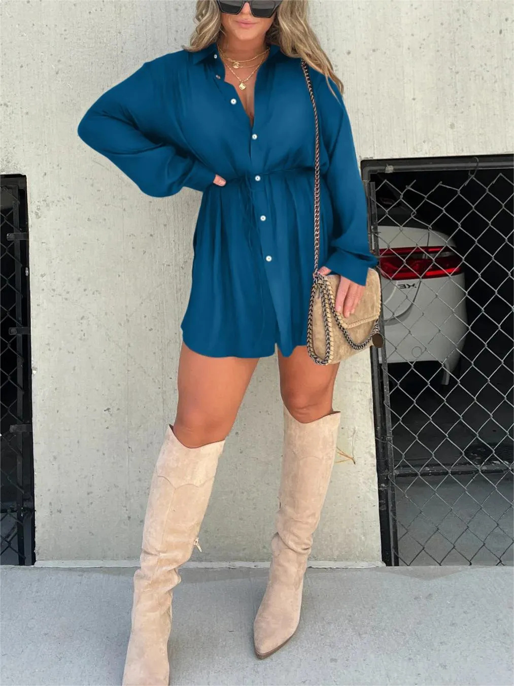 Vestido-Romper Figure-Enhancing