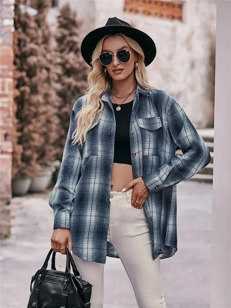 Blusa Favorecedora De Cuadros