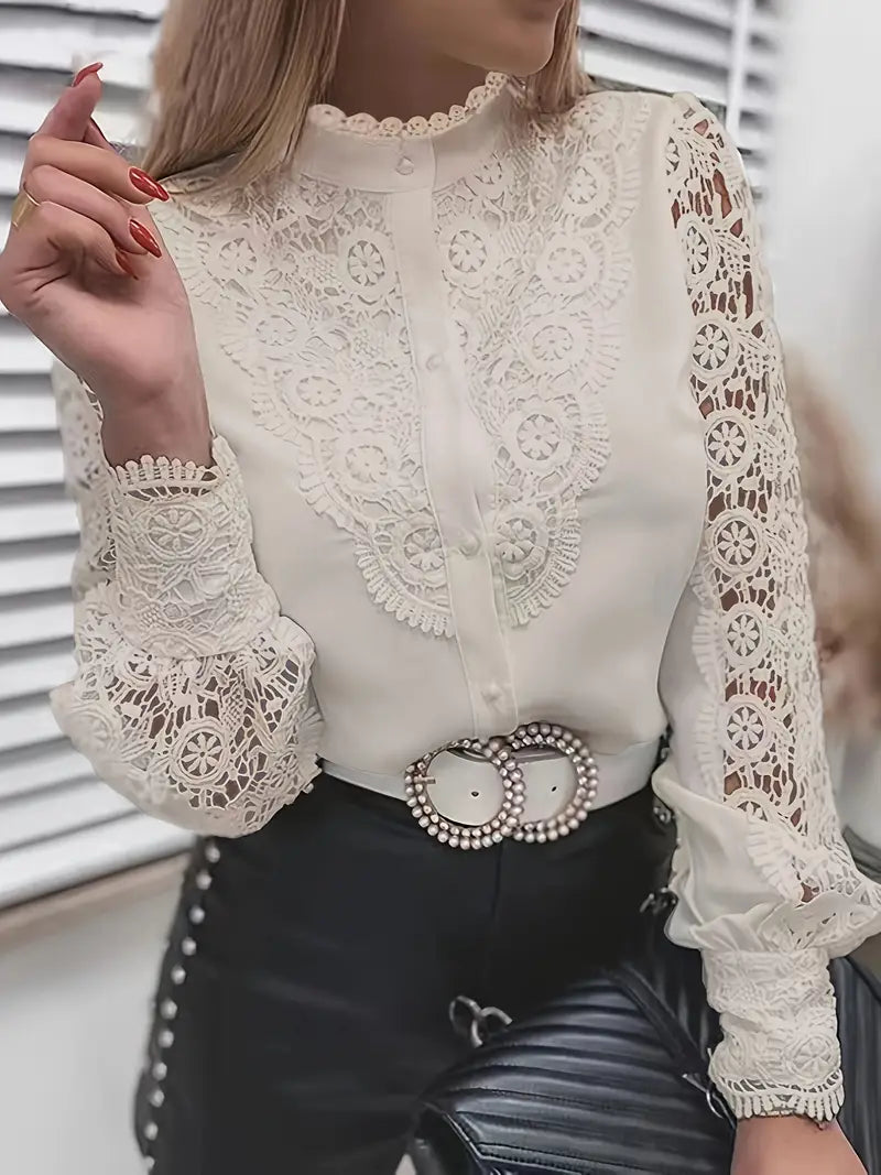 Blusa Encaje Caída-Suave