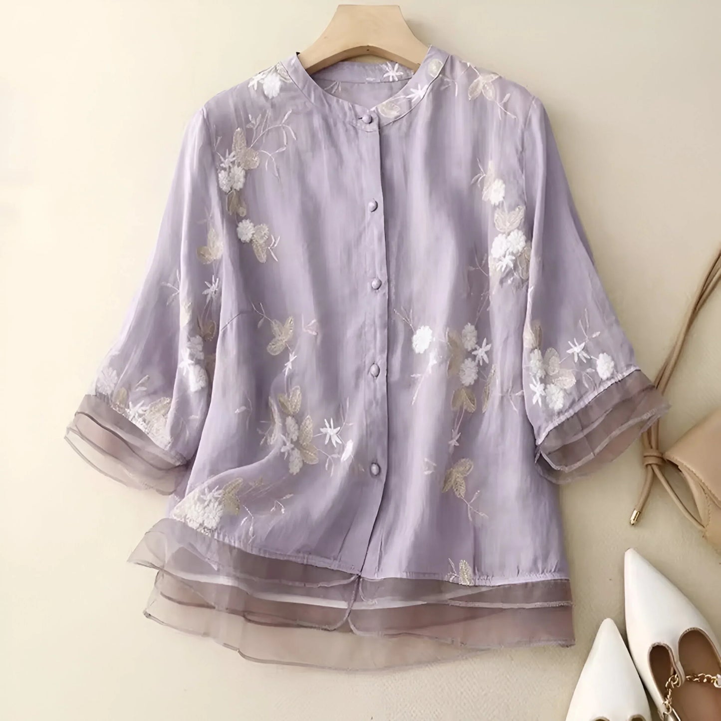 Elegance Embroidered Cotton Top