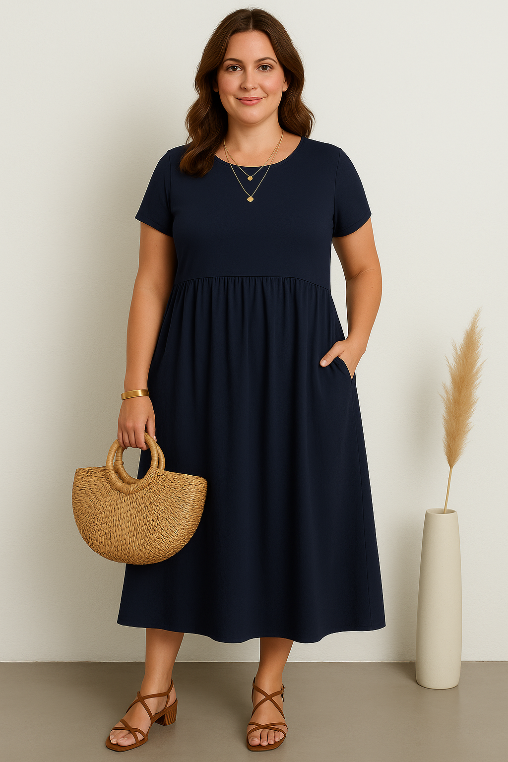 Vestido Verde Confort-Casual
