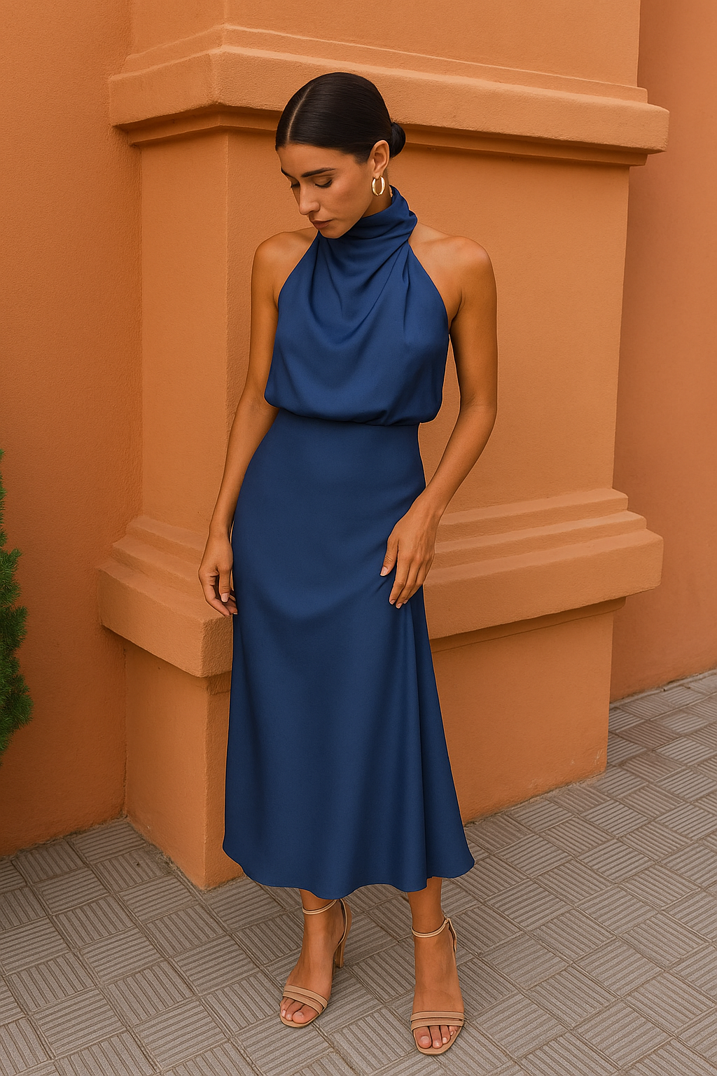 Vestido-Seda Elegante