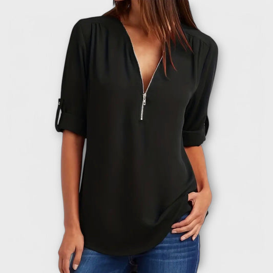 Blusa Elegante V-Cuello Relajada