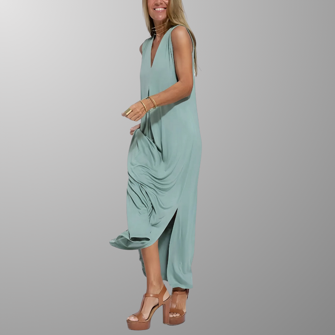 Vestido Largo Efecto-Esbeltez