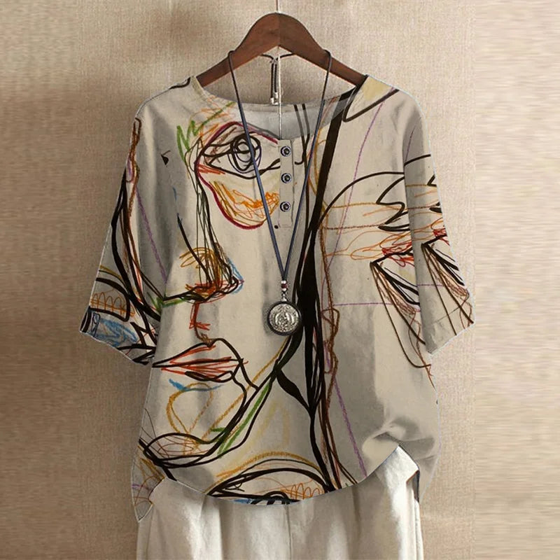 Blusa Floral Suave-Transpirable