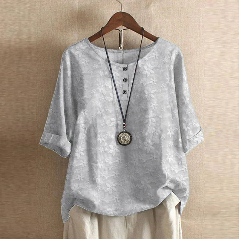 Blusa Floral Suave-Transpirable