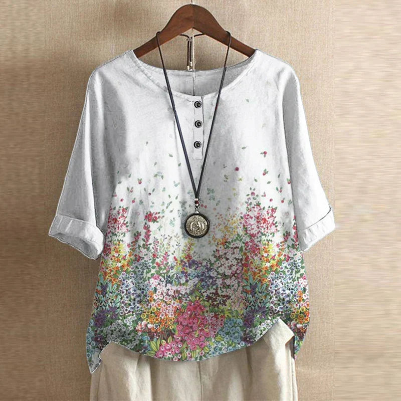 Blusa Floral Suave-Transpirable