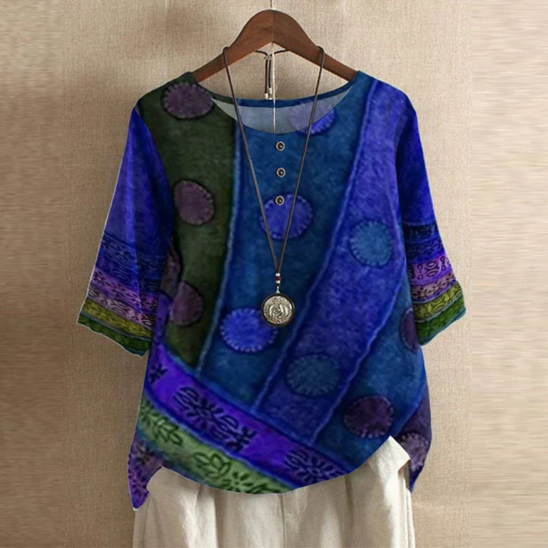 Blusa Floral Suave-Transpirable
