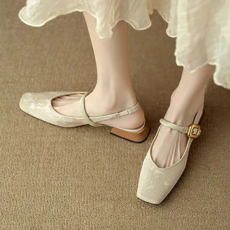 Zapatos Tirantes Traseros Comodidad Refinados