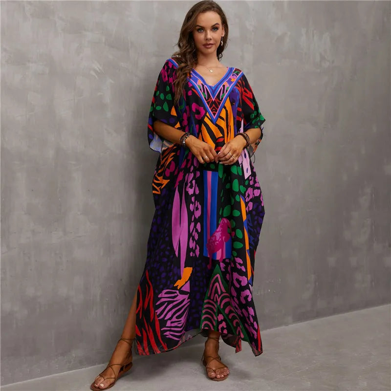 Vestido Maxi Estilo Tropical