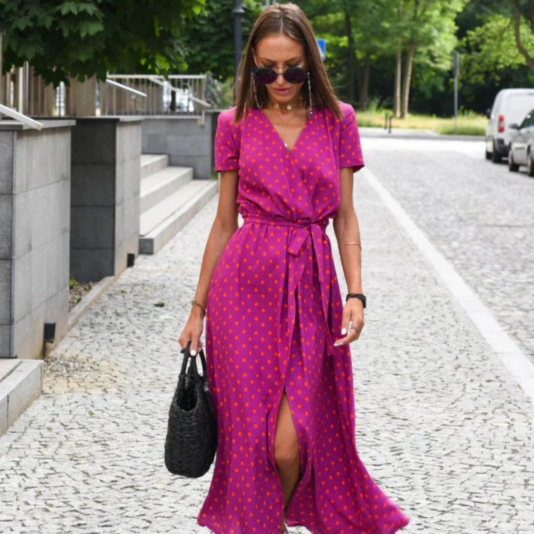 Vestido Eterno de V-Hals Elegante