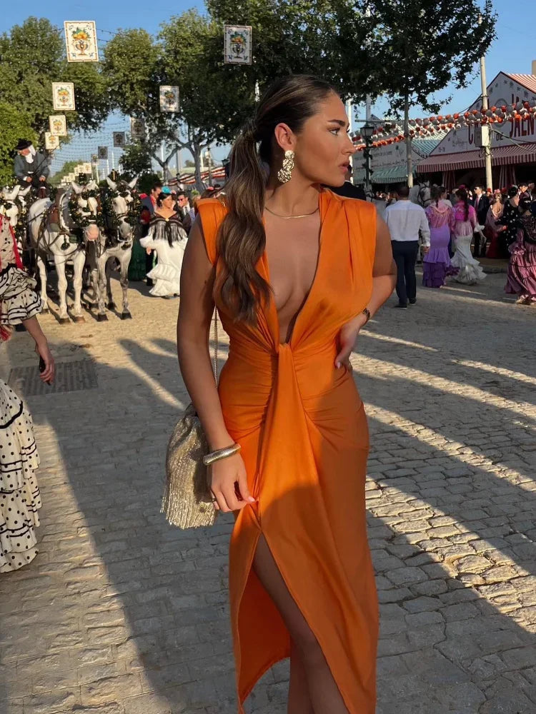 Elegante Plisado Vestido