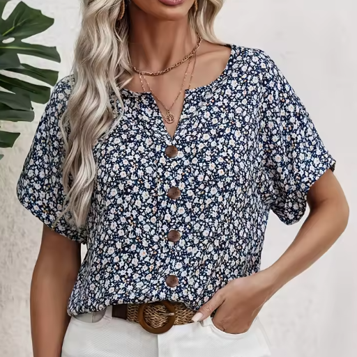 Blusa Floral Transpirable