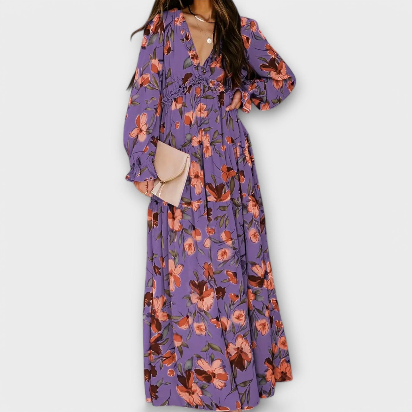 Vestido Maxi Floral Elegante
