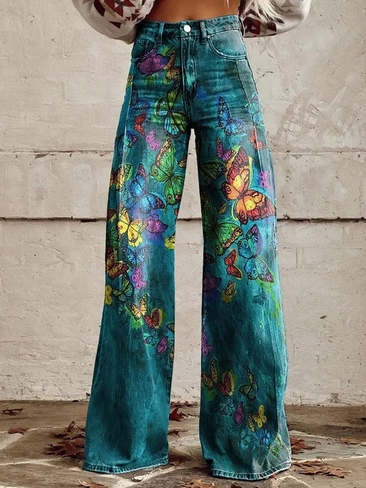 Pantalones Anchos Borboleta Elegantes