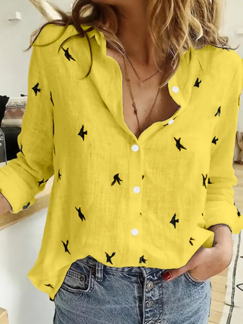 Blusa Confort-Elástica Pájaros