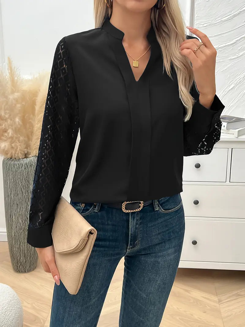 Blusa Encaje Arruga-Resistente