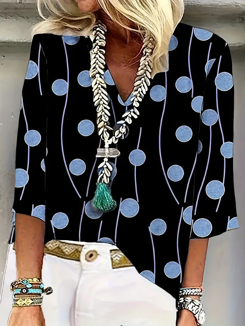 Blusa Lunares Fácil-Cuidado