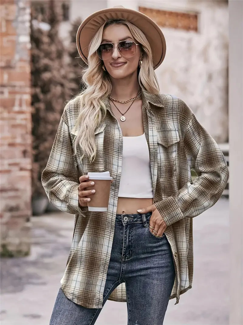 Blusa Favorecedora De Cuadros