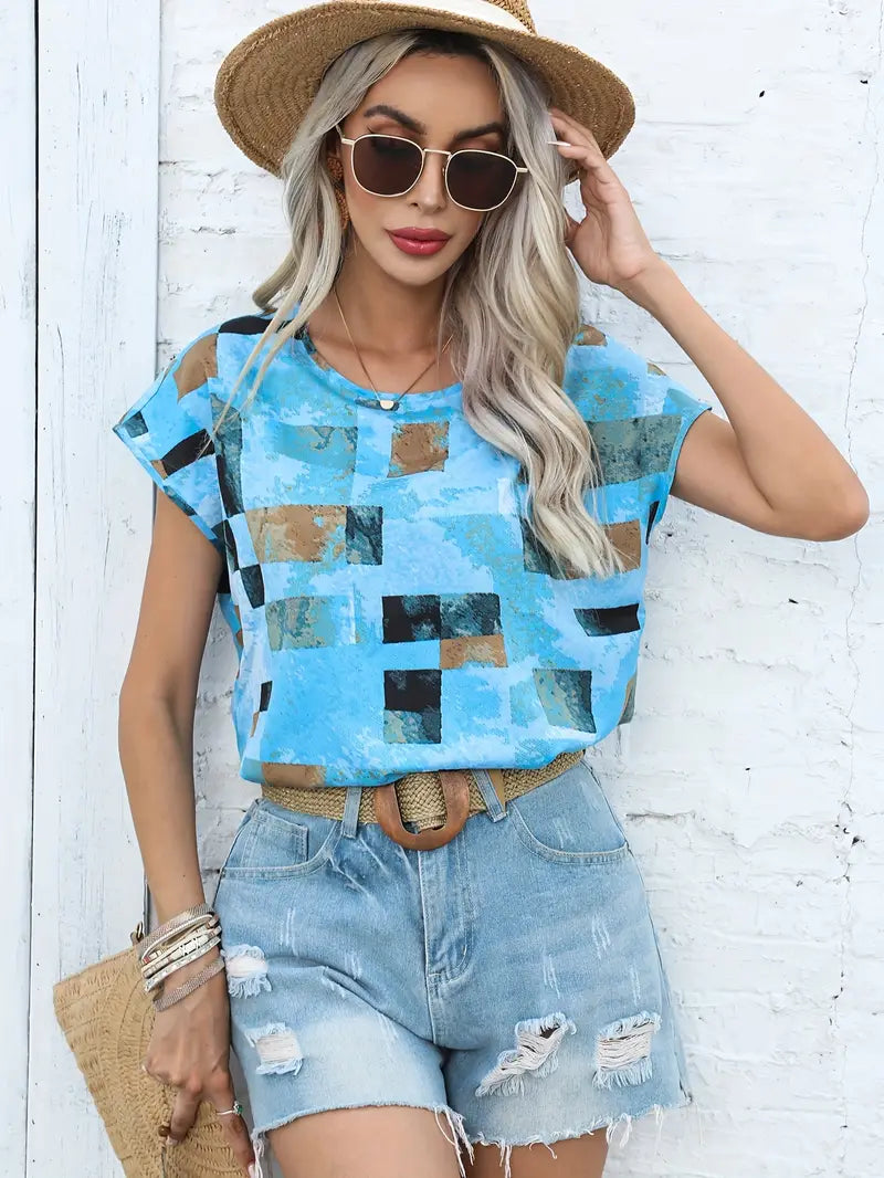 Blusa Geométrica Transpirable